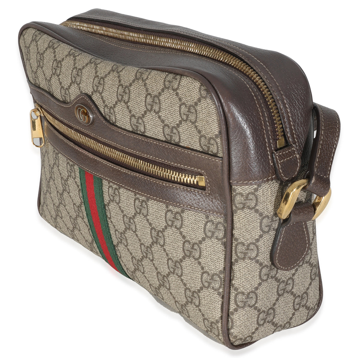 Beige GG Canvas Small Ophidia Shoulder Bag