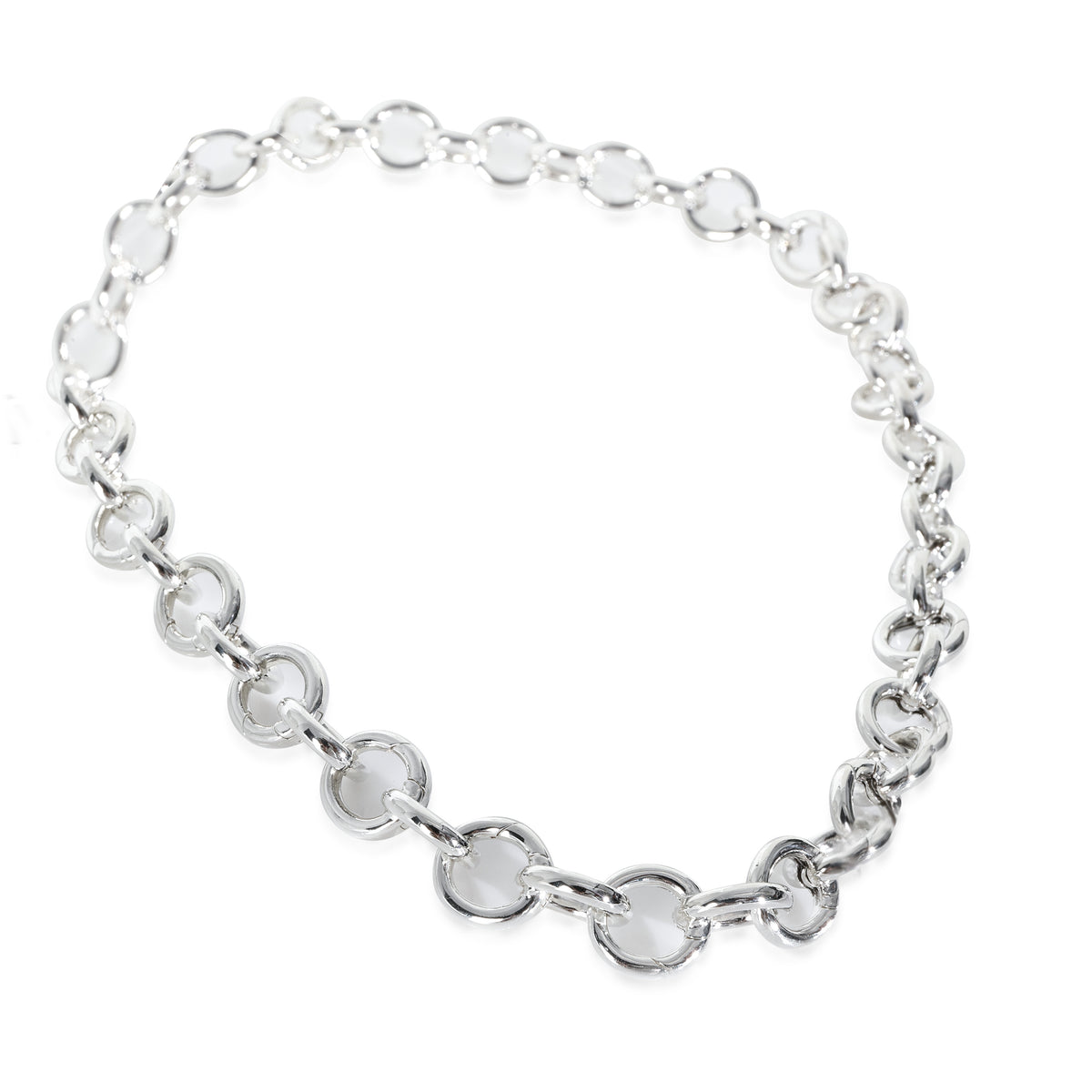 Sterling Silver  Clasping Link Necklace
