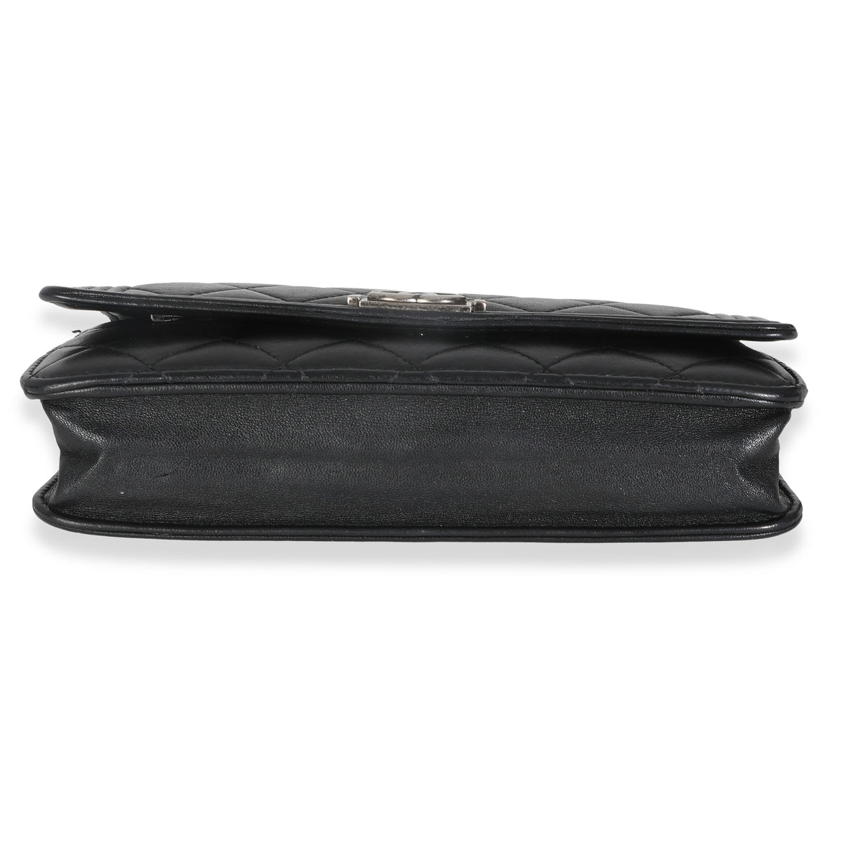 Black Quilted Lambskin Boy Wallet On Chain