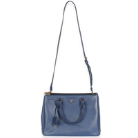 Navy Saffiano Medium Galleria Double Zip Tote