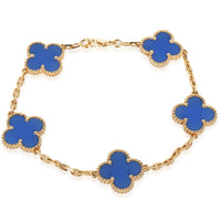 Yellow Gold Agate Vintage Alhambra Bracelet