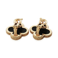 Yellow Gold Onyx Magic Alhambra Earrings