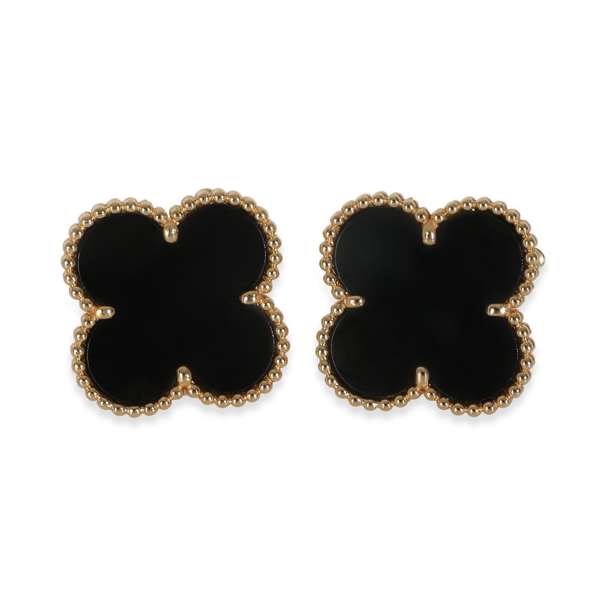 Yellow Gold Onyx Magic Alhambra Earrings