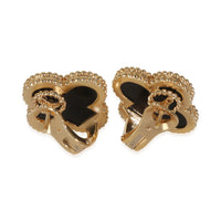 Yellow Gold Onyx Magic Alhambra Earrings