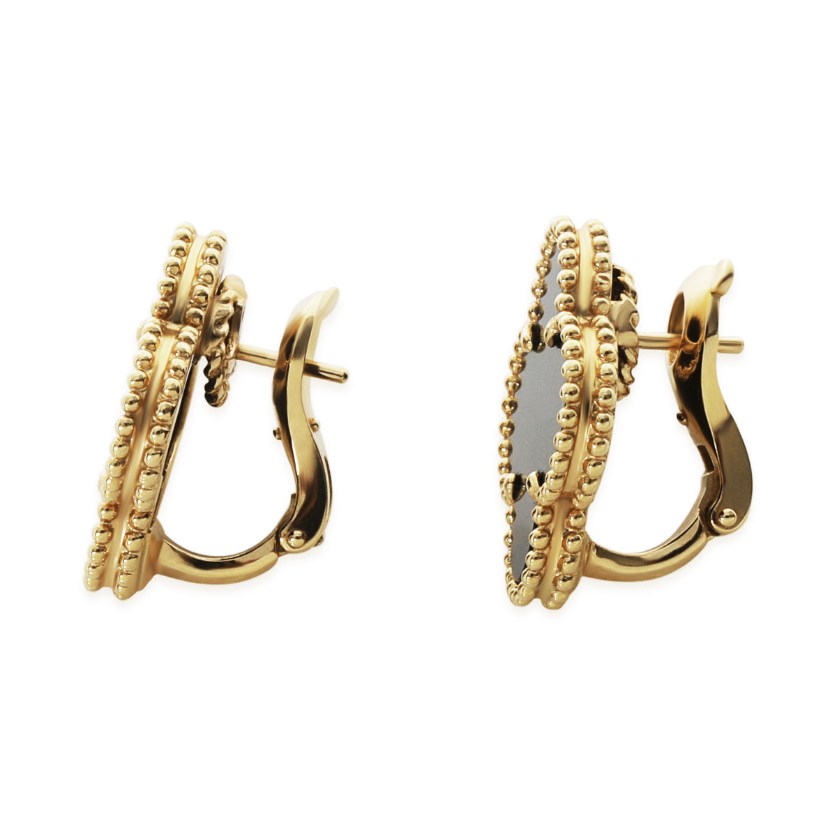 Yellow Gold Onyx Magic Alhambra Earrings