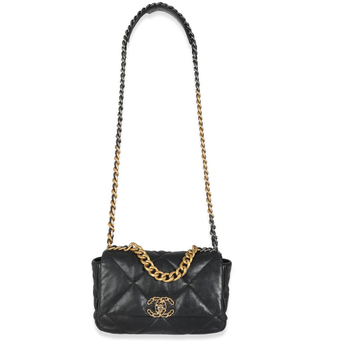Black Quilted Lambskin Small Chanel 19 Flap Bag