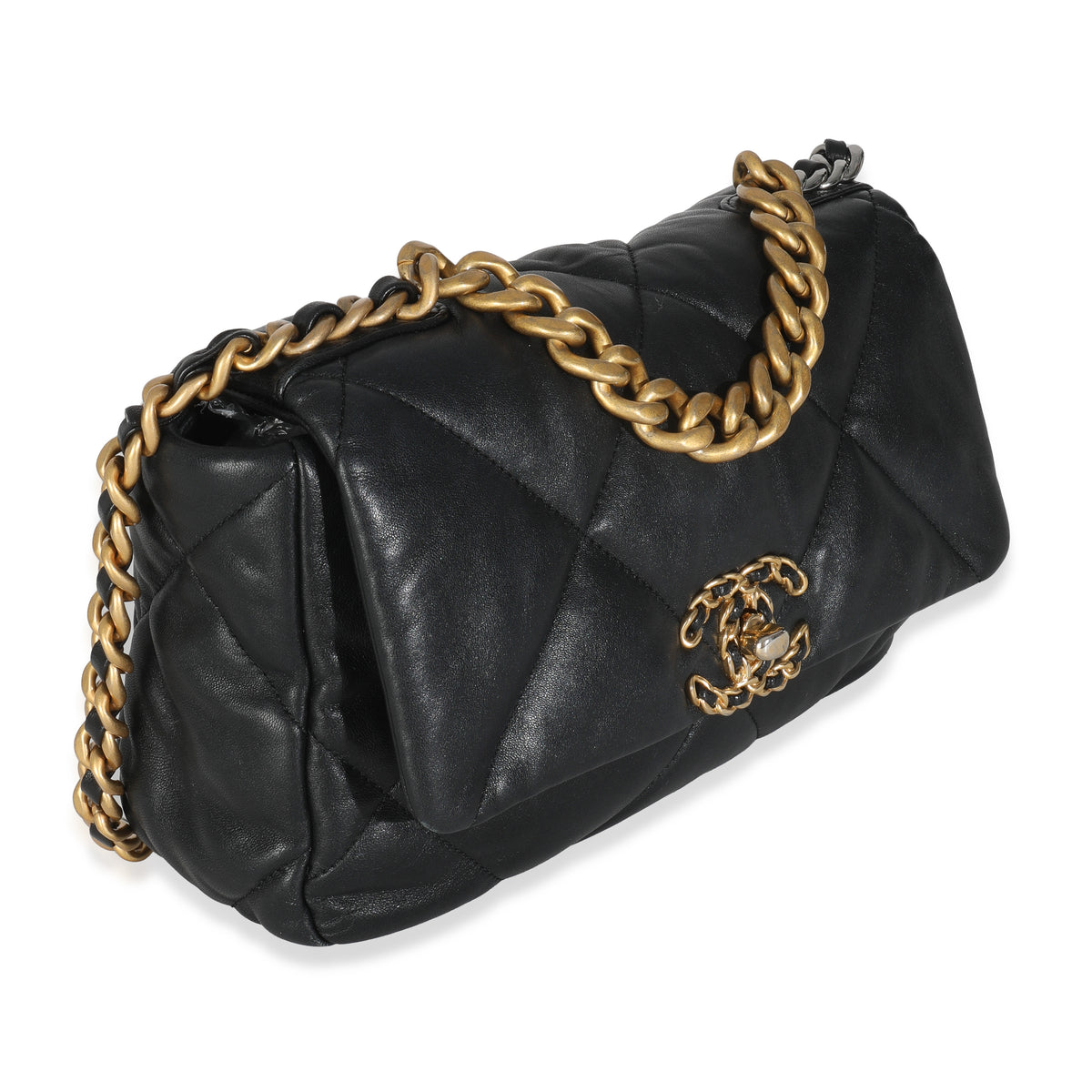 Black Quilted Lambskin Small Chanel 19 Flap Bag