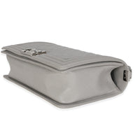 Grey Quilted Caviar New Medium Boy Handbag