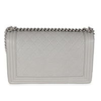 Grey Quilted Caviar New Medium Boy Handbag