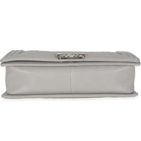 Grey Quilted Caviar New Medium Boy Handbag
