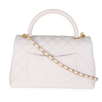 Chanel Light Pink Quilted Caviar Medium Coco Top Handle Handbag Handbag bv