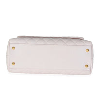 Chanel Light Pink Quilted Caviar Medium Coco Top Handle Handbag Handbag stamp