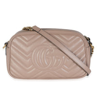 Dusty Pink Matelasse Calfskin Small GG Marmont Camera Bag