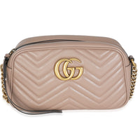 Dusty Pink Matelasse Calfskin Small GG Marmont Camera Bag