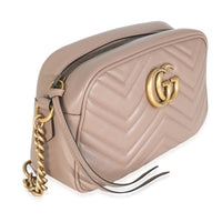 Dusty Pink Matelasse Calfskin Small GG Marmont Camera Bag