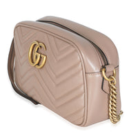 Dusty Pink Matelasse Calfskin Small GG Marmont Camera Bag