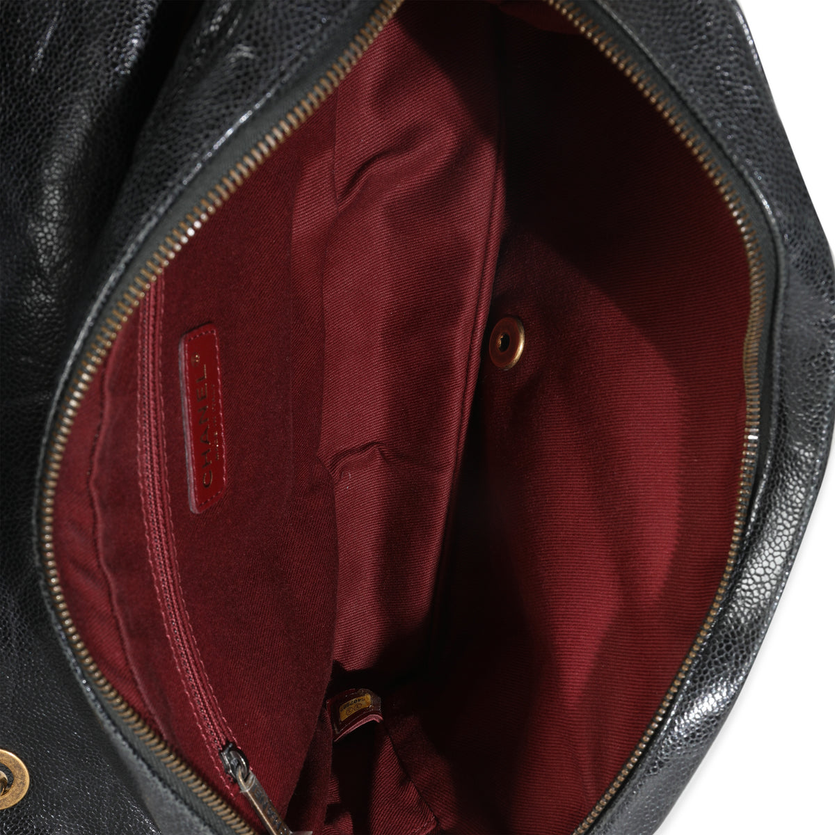 Black Quilted Distressed Caviar Shiva Flap Handbag