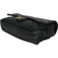 Black Quilted Distressed Caviar Shiva Flap Handbag
