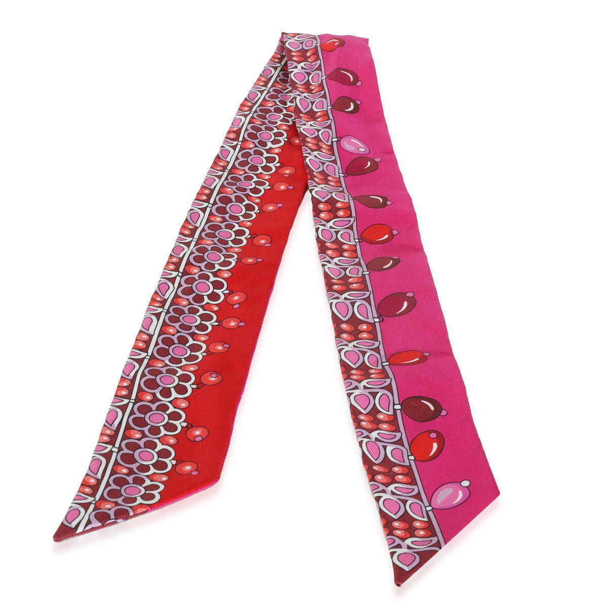 Fuchsia Parme Rouge Silk Parures Des Maharajas Twilly