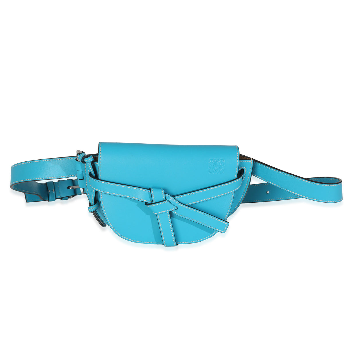 Loewe Blue Calfskin Mini Gate Belt Bag Handbag fv