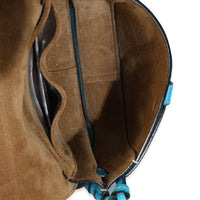 Blue Calfskin Mini Gate Belt Bag