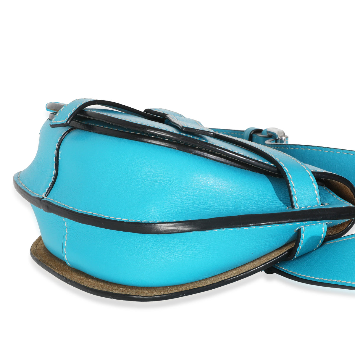 Blue Calfskin Mini Gate Belt Bag