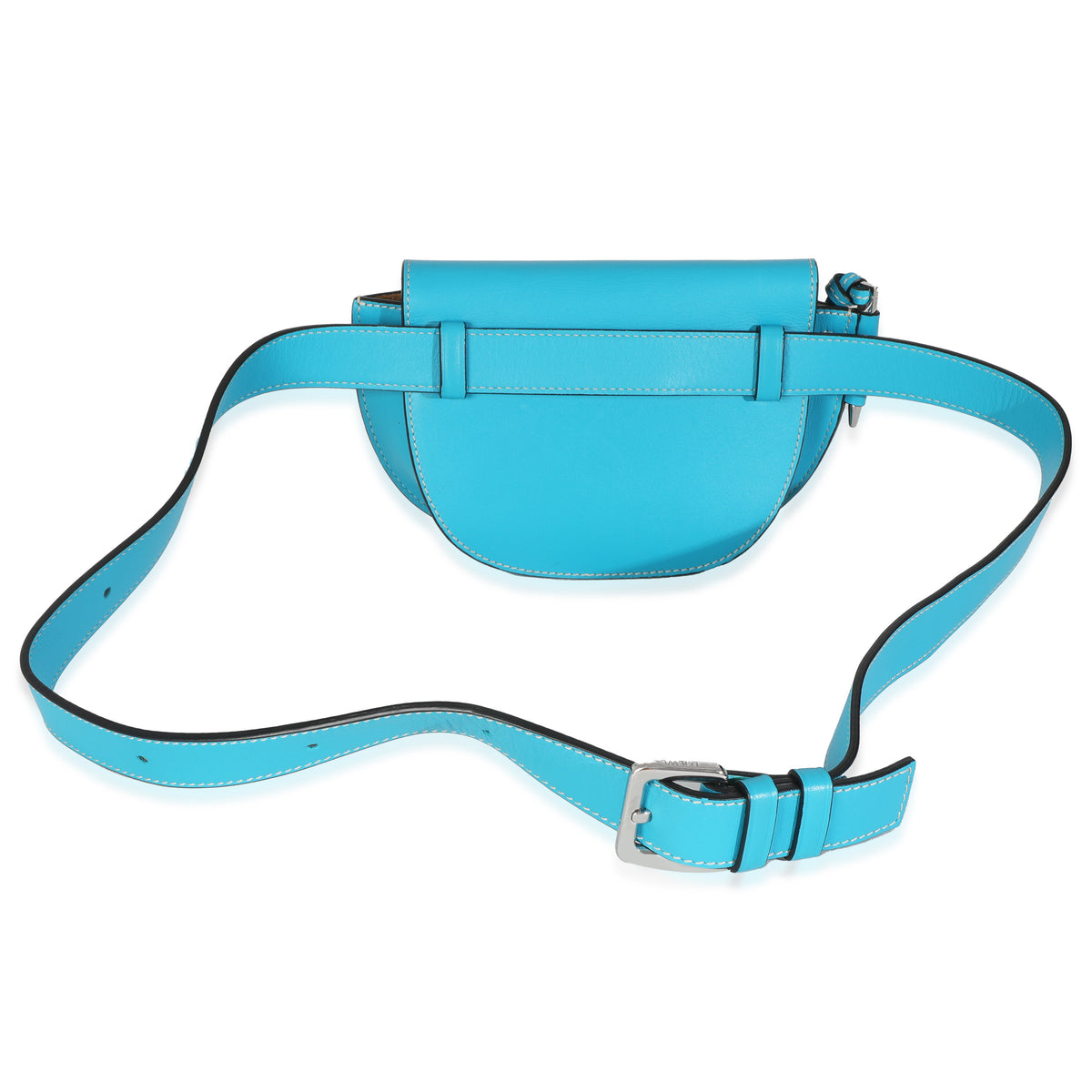 Blue Calfskin Mini Gate Belt Bag