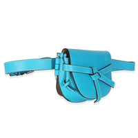 Blue Calfskin Mini Gate Belt Bag