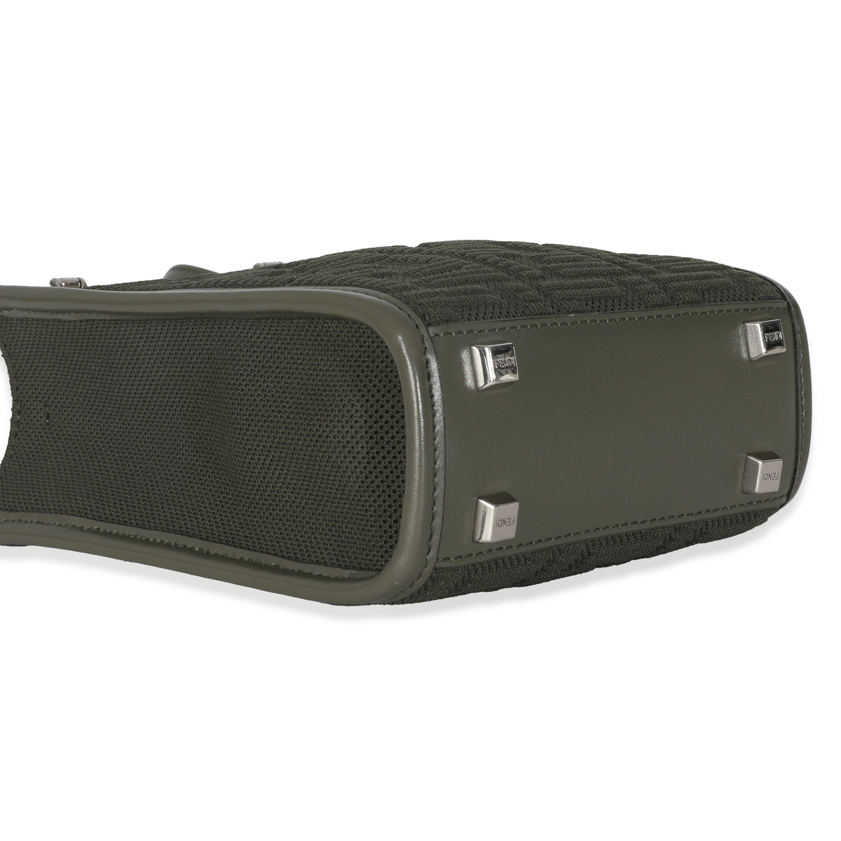 Dark Green Technical Fabric FF Mini Fendi Sunshine Shopper