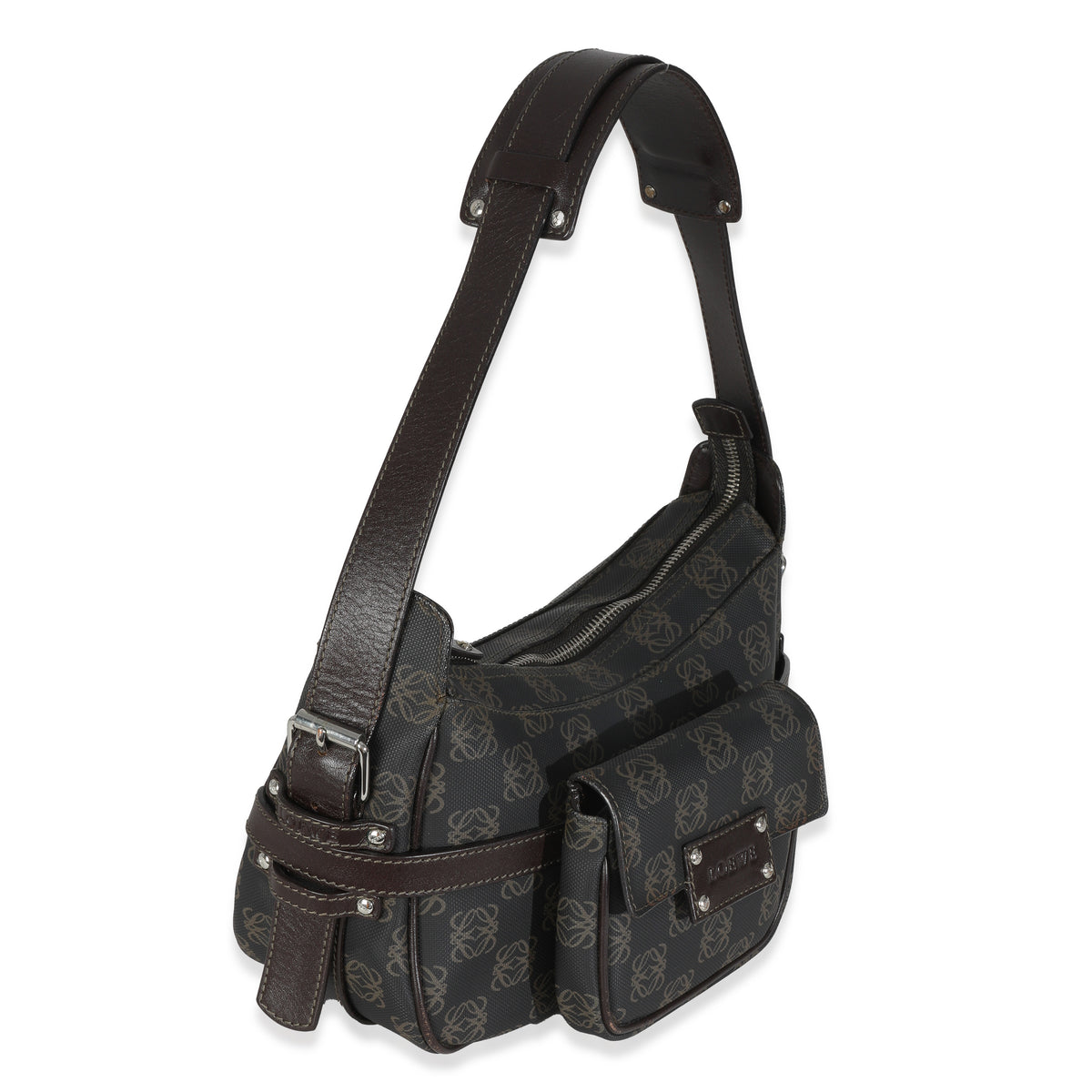 Vintage Black Anagram Canvas Shoulder Bag