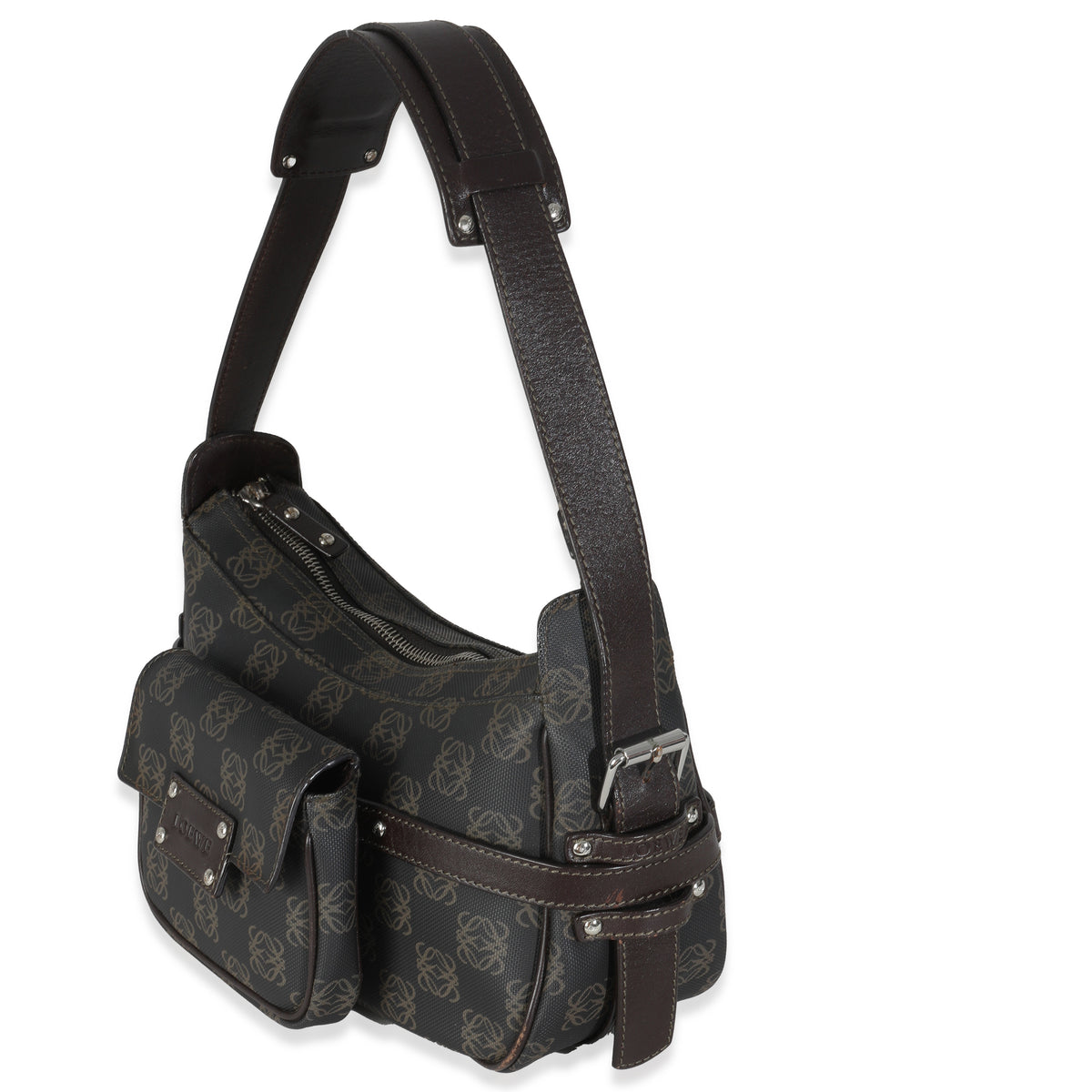 Vintage Black Anagram Canvas Shoulder Bag