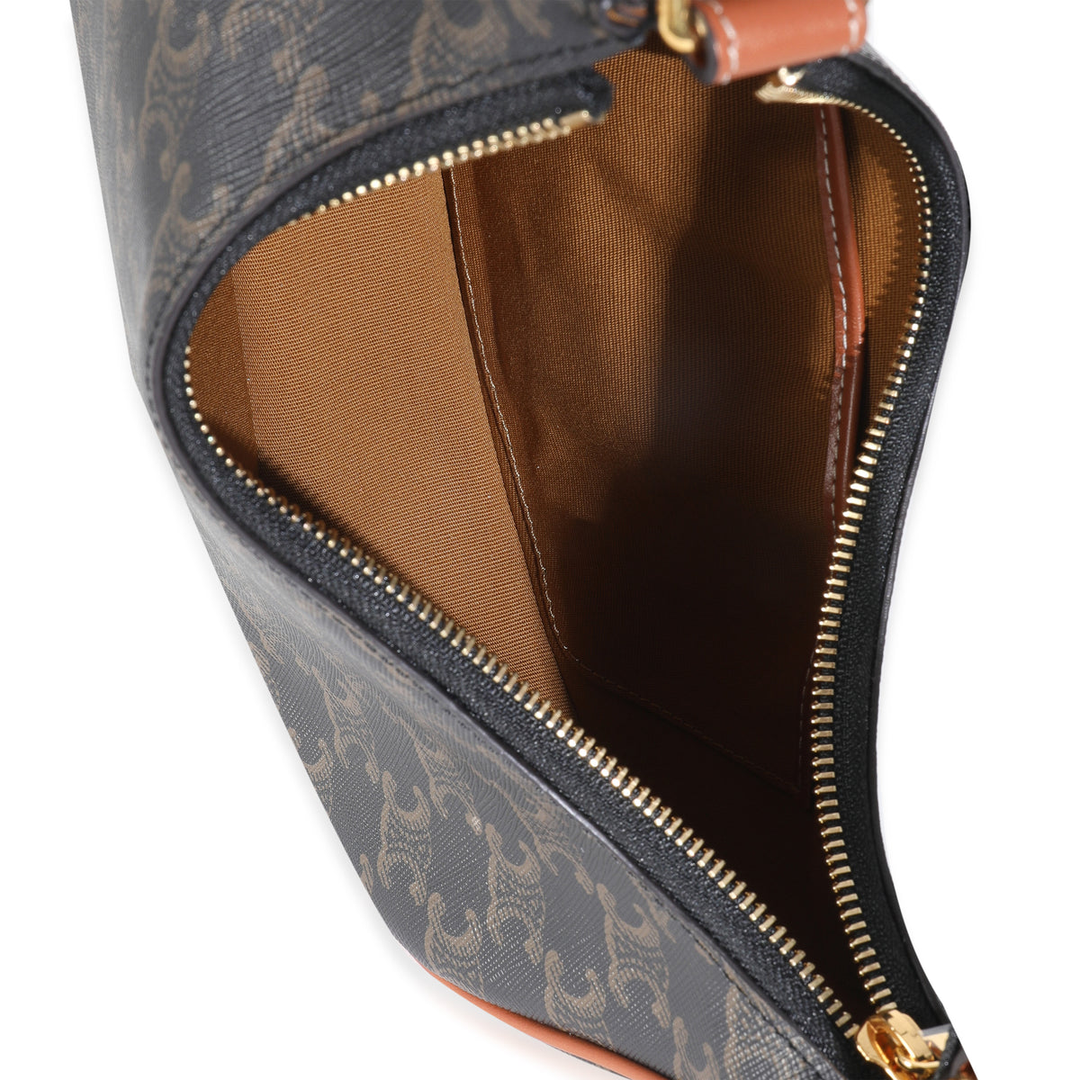 Tan Triomphe Canvas Calfskin Medium Ava Shoulder Bag