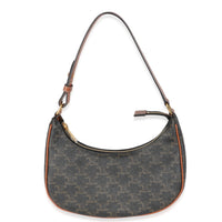 Tan Triomphe Canvas Calfskin Medium Ava Shoulder Bag