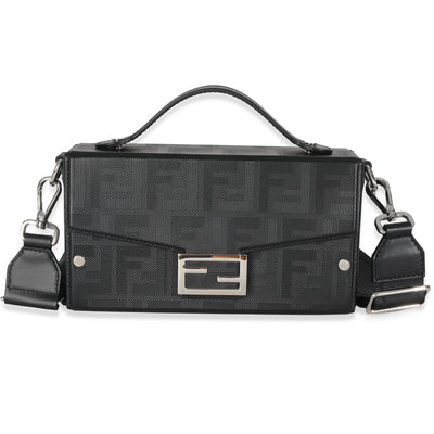 Black FF Line Leather Baguette Soft Trunk