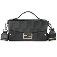 Black FF Line Leather Baguette Soft Trunk