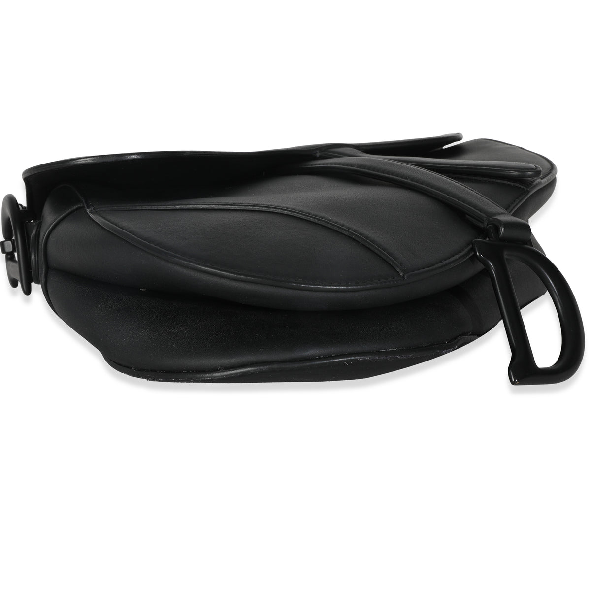 Black Ultra Matte Calfskin Medium Saddle