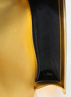 Gold Metallic Patent Calfskin Quilted Small Boy Bag