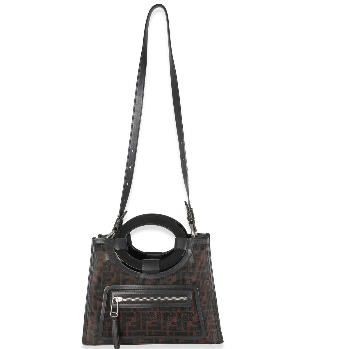 Tobacco Zucca Mesh Nylon Leather Small Runaway Shopper