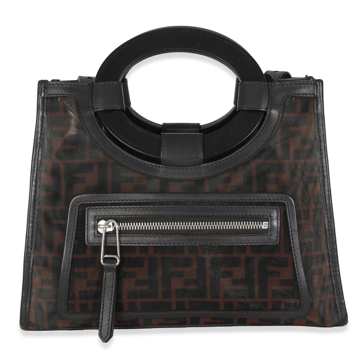 Tobacco Zucca Mesh Nylon Leather Small Runaway Shopper