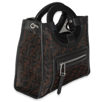 Tobacco Zucca Mesh Nylon Leather Small Runaway Shopper