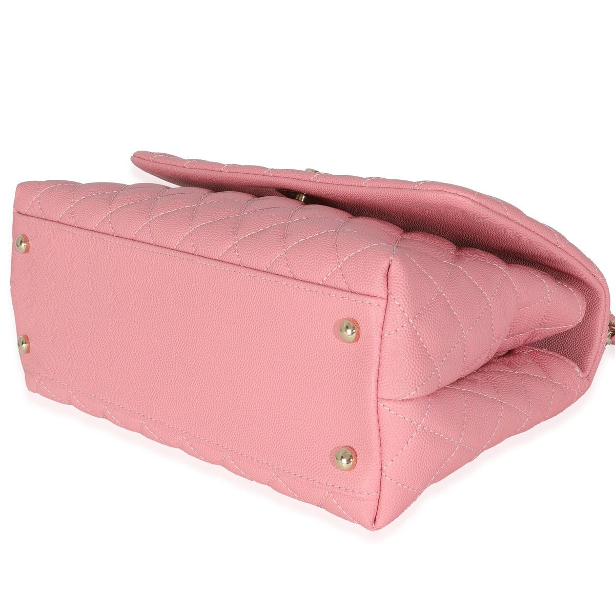 Pink Quilted Caviar Medium Coco Top Handle Bag