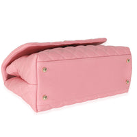 Pink Quilted Caviar Medium Coco Top Handle Bag
