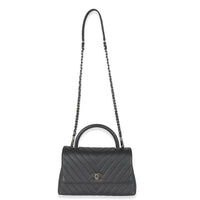 Grey Caviar Chevron Medium Coco Top Handle Bag
