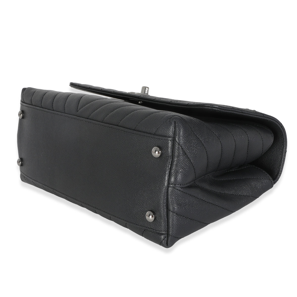 Grey Caviar Chevron Medium Coco Top Handle Bag