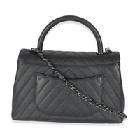 Grey Caviar Chevron Medium Coco Top Handle Bag