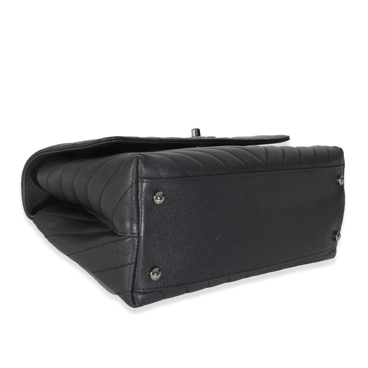 Grey Caviar Chevron Medium Coco Top Handle Bag