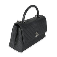 Grey Caviar Chevron Medium Coco Top Handle Bag