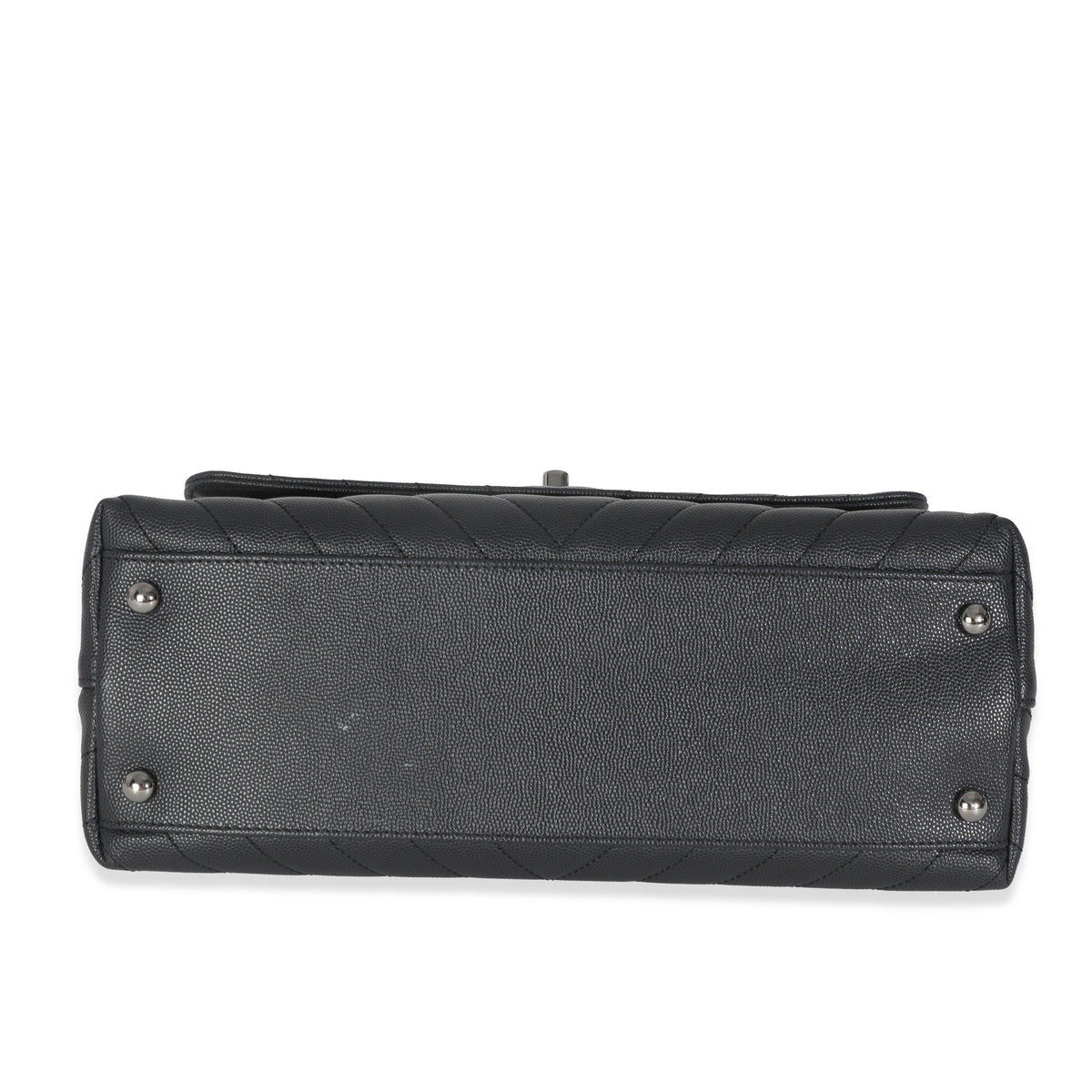 Grey Caviar Chevron Medium Coco Top Handle Bag