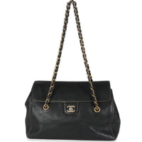 Vintage Black Caviar Chain CC Flap Shoulder Bag