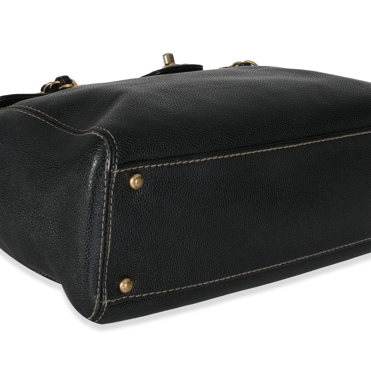 Vintage Black Caviar Chain CC Flap Shoulder Bag